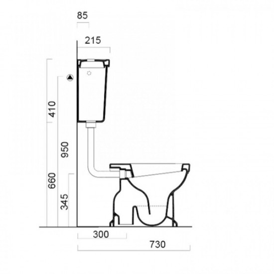 Επιδαπέδια Λεκάνη Πορσελάνης Medium Level Κατωστόμια GSI Classic Με Κάλυμμα Duroplast Soft Close 871000MC-300 Λευκό